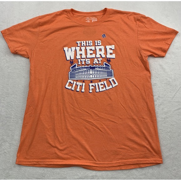 The 7 Line Citi Feild Mets Men's T-shirt XL Orange Cotton This Is Where Its At - Picture 3 of 7